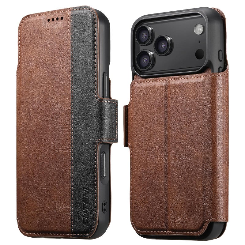 Suteni For Iphone 17 Pro Q07 2-In-1 Multi-Function Detachable Wallet Magsafe Phone Case(Brown) - Image 1