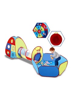 BabyGo BabyGo Portable Kids 3-In-1 Colorful Tunnel Playhouse Ball Pool Ball Pit Tent Summer Indoor Outdoor Play Fun Toy (Balls Not Included, Multicolour), Playhouse Theme  - Image 3
