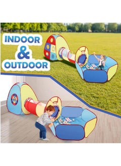 BabyGo BabyGo Portable Kids 3-In-1 Colorful Tunnel Playhouse Ball Pool Ball Pit Tent Summer Indoor Outdoor Play Fun Toy (Balls Not Included, Multicolour), Playhouse Theme  - Image 4