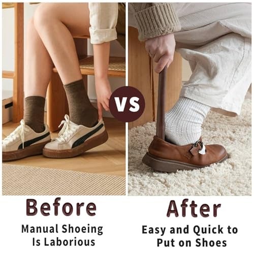 IVICOO Shoe Horn Long Handle for Seniors,Shoe Horns for Men,Women(12.5" Wood) - Image 3