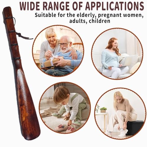 IVICOO Shoe Horn Long Handle for Seniors,Shoe Horns for Men,Women(12.5" Wood) - Image 4