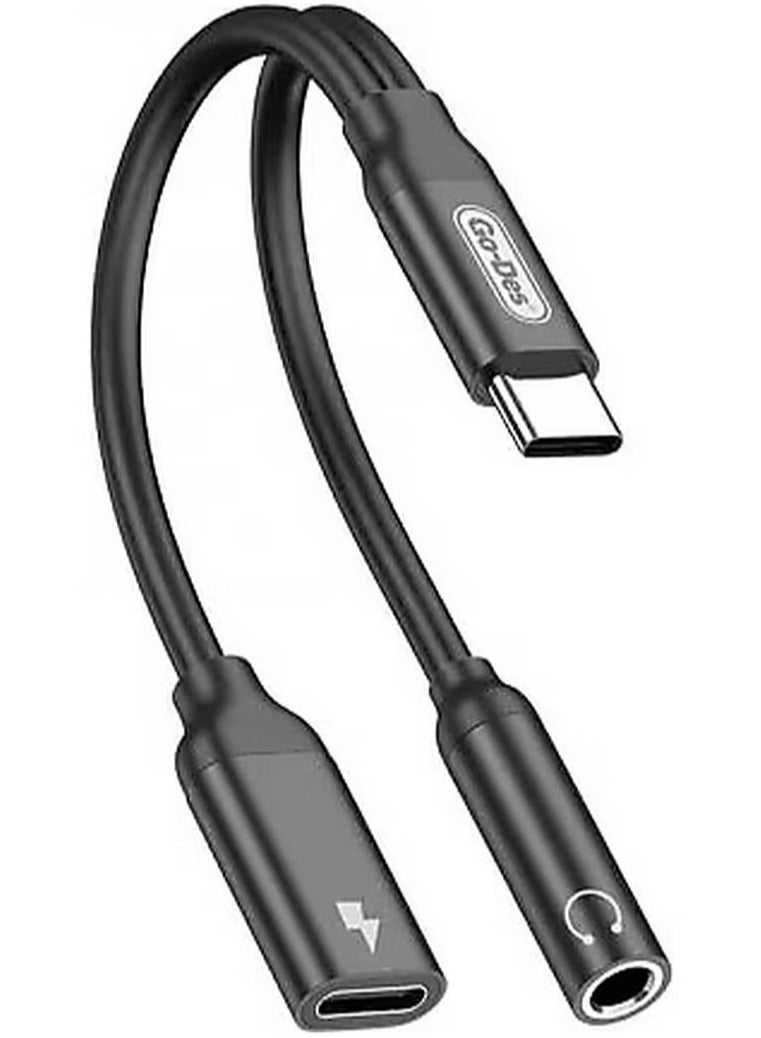 GO-DES Type-C To 3.5 mm Headphone And Charging Converter Audio Adapter - Image 1