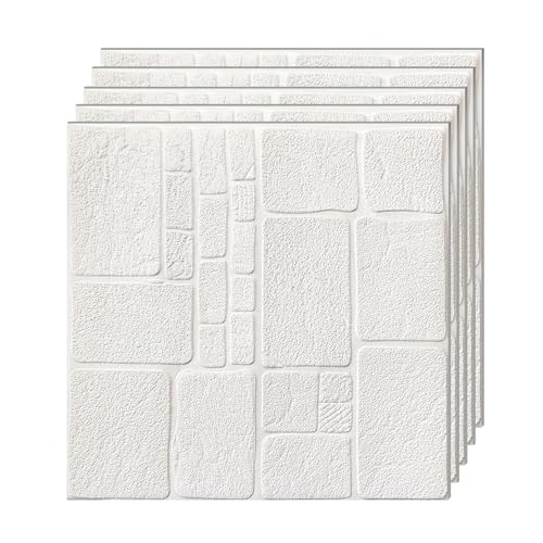 Barebeauty Wall Stickers Wallpaper PE Foam Brick Design DIY Decal (70 x 70 cm) 3D Frames PVC DIY Self Adhesive (Pack of 10) - Image 1