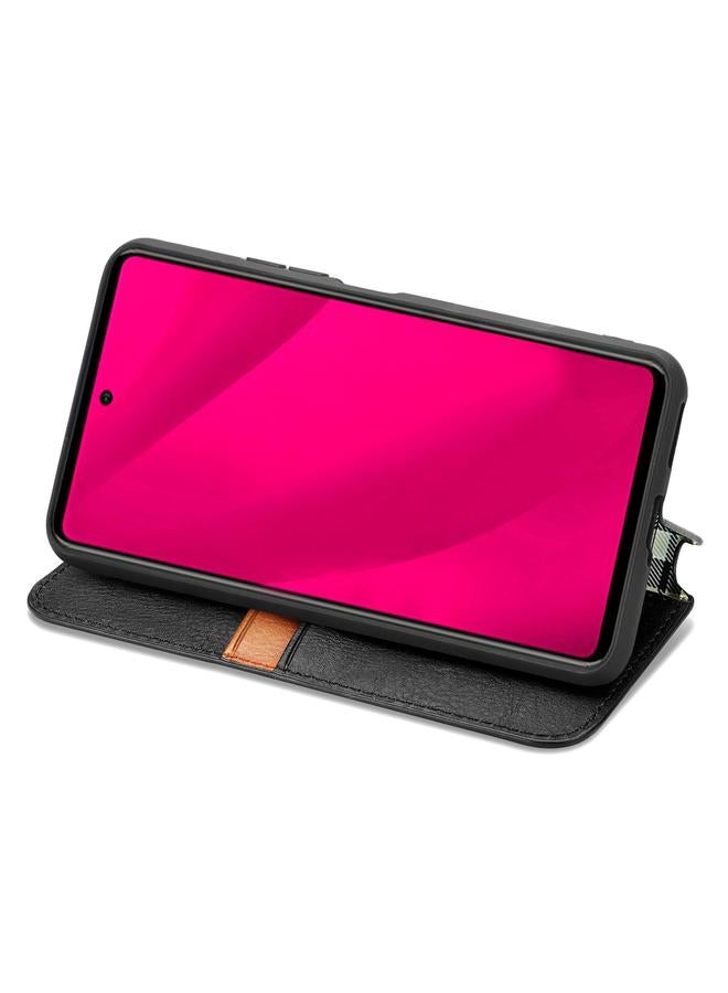 erorex Case For Honor 400 Lite Cubic Grid Pressed Magnetic Leather Phone Case - Image 4