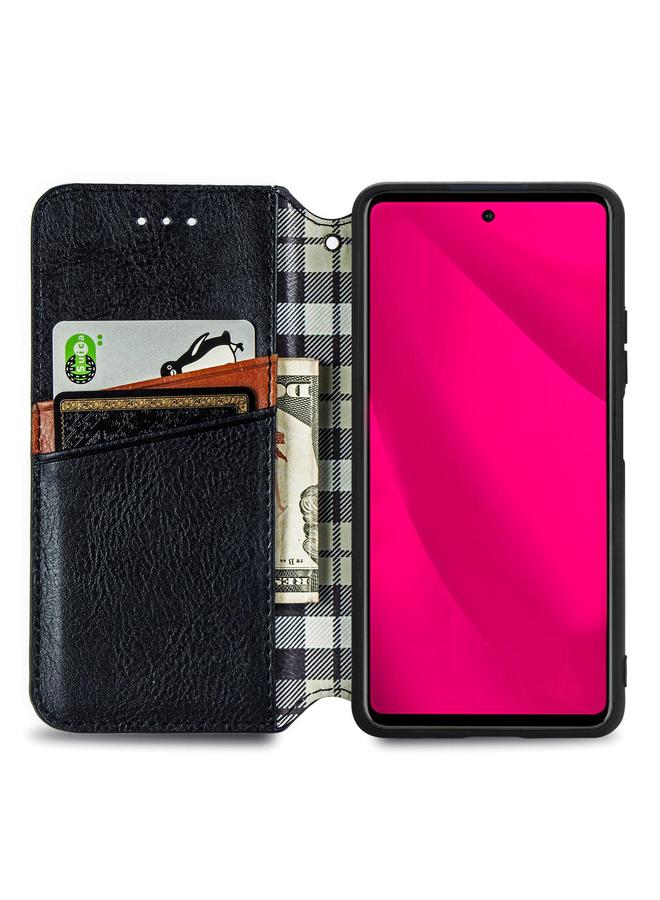 erorex Case For Honor 400 Lite Cubic Grid Pressed Magnetic Leather Phone Case - Image 3