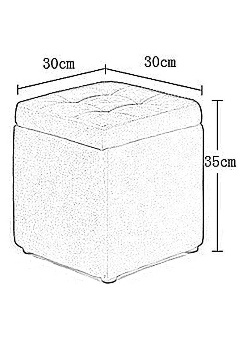 LINGWEI - Ottoman Storage Stool Cube Multi Functional Bench Seat with Padded Memory Foam Lid & Stylish Square Chest Design For Home Living Room Bedroom Hallway Shop Office - Image 1