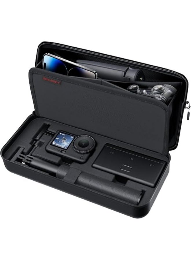 CYNOVA Carrying Case for DJI Osmo Action 6, PU Protective Storage Bag Compatible with Osmo Action 6 Adventure Combo & DJI Osmo Action 6 Accessories, Portable Travel Case - Image 1