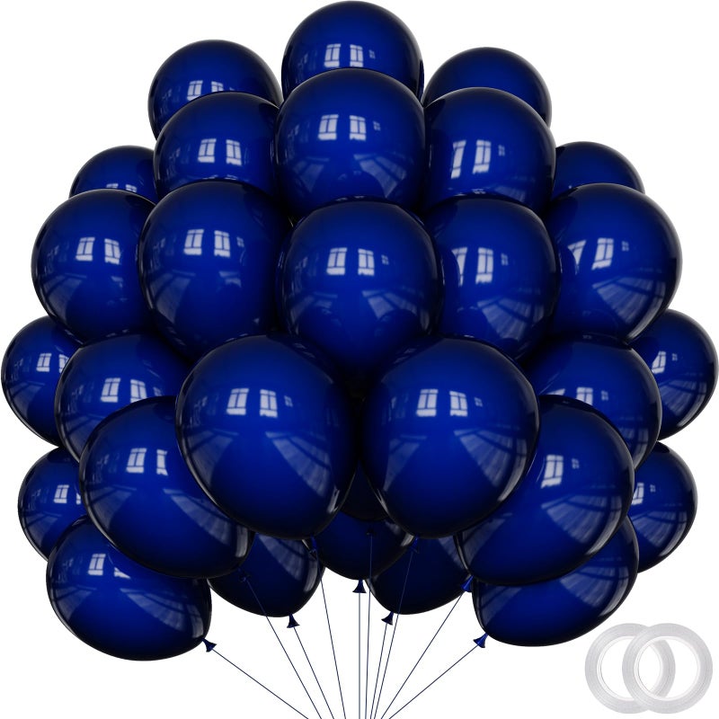 PatiCool 100 Pack 12 inch Navy Blue Latex Balloons Round Dark Blue Balloons for Birthday Party Graduation Wedding Anniversary Baby Shower Decorations - Image 2