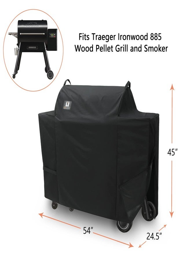 SUPJOYES Grill Cover for Traeger Ironwood 885 Wood Pellet Grill, Heavy Duty Waterproof Smoker Cover, Full Length, Zipper - Image 2