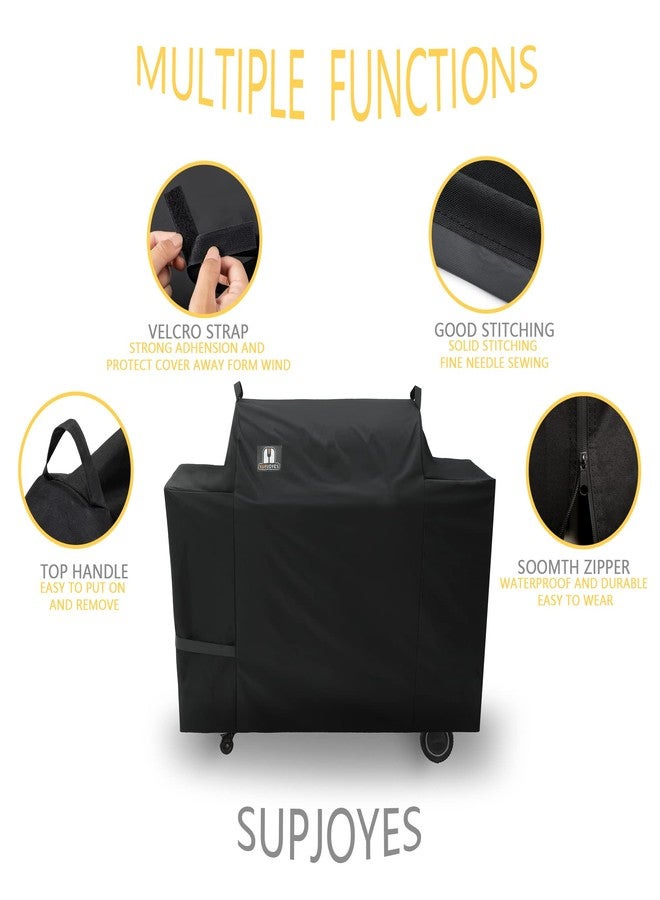 SUPJOYES Grill Cover for Traeger Ironwood 885 Wood Pellet Grill, Heavy Duty Waterproof Smoker Cover, Full Length, Zipper - Image 3