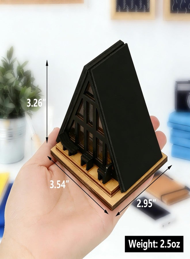 JULEASEL Modern Black A-Frame Mini Cabin with Removable Roof, Plant Mini Treehouse - Miniature Treehouse for Fairy Gardens, Plant Pots & Desktop Décor - Image 4