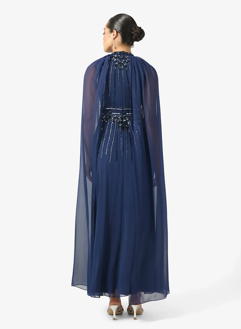 فروك اند فرل Cape Sleeve Embellished Maxi Dress