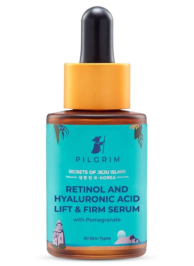 PILGRIM - Korean 0.5% Retinol & 1% Hyaluronic Acid Lift & Firm Anti Aging Serum | Retinol Serum For Face| Reduce Fine Lines & Wrinkles|For Men & Women |All Skin Types|30Ml - Image 1