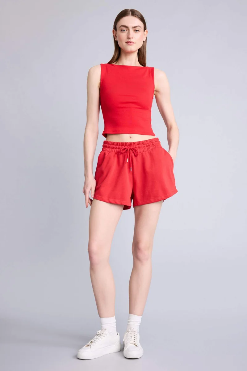 ديفاكتو Regular Fit Basic Normal Waist Regular Hem Bermuda
