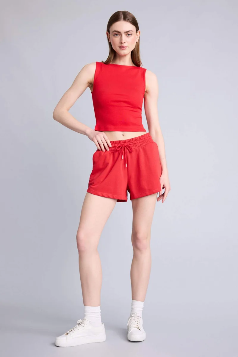 ديفاكتو Regular Fit Basic Normal Waist Regular Hem Bermuda