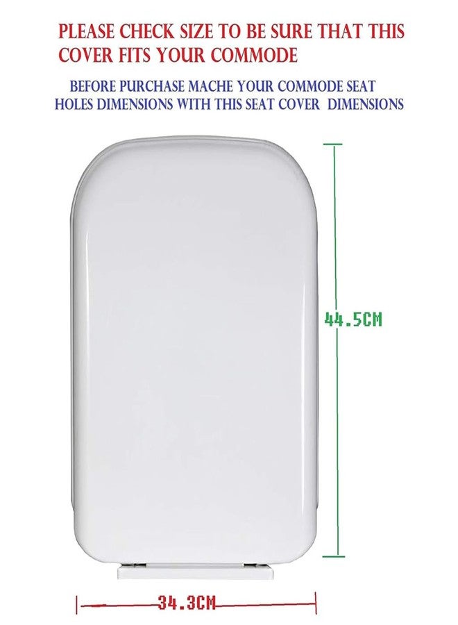 MLD Rectangular Shaped Design Hydraulic Soft Closing PP Toilet Seat Cover Hinge Size adjustment sideways front back fit all brand Commode Close SQT4046 (Color-White,Plastic) - Image 2