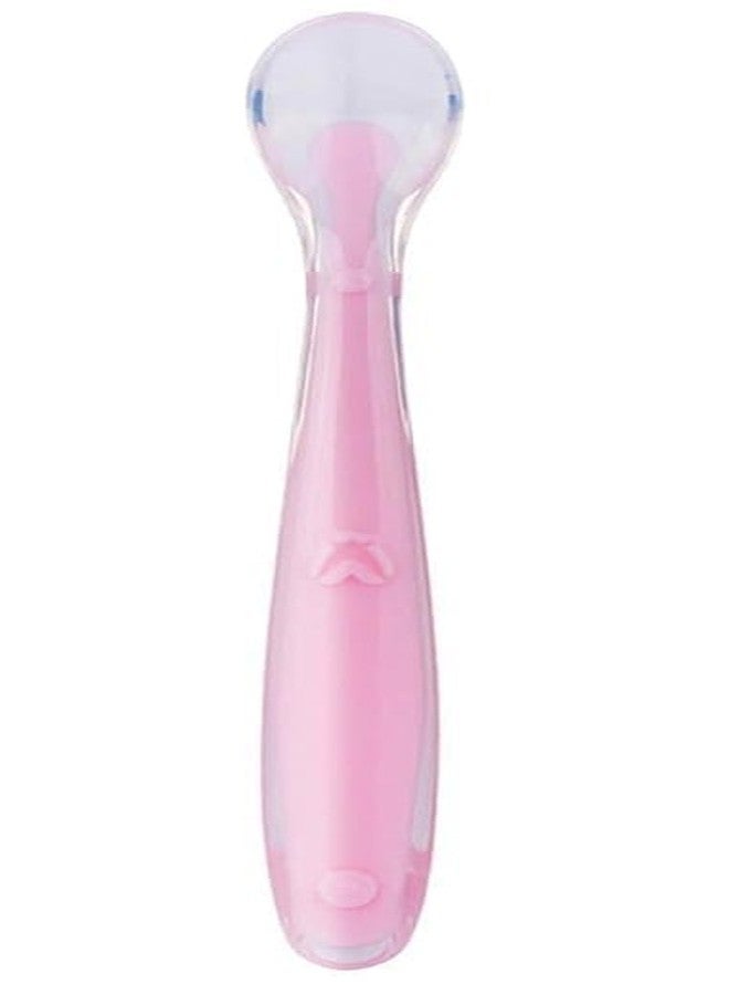 Little Bee Silicone Baby Feeding Spoons Set, Multi-Color, BPA-Free, 15.5 cm Length, Dishwasher Safe, Soft Tip Design for Infants and Toddlers (1, Pink) - Image 1