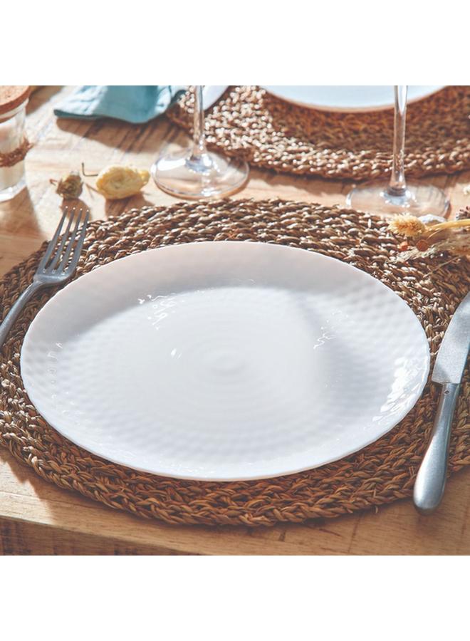 Luminarc Pampille Dishwasher and Microwave Safe Tempered Glass Dinner Plate White 25cm Q4655 - Image 1