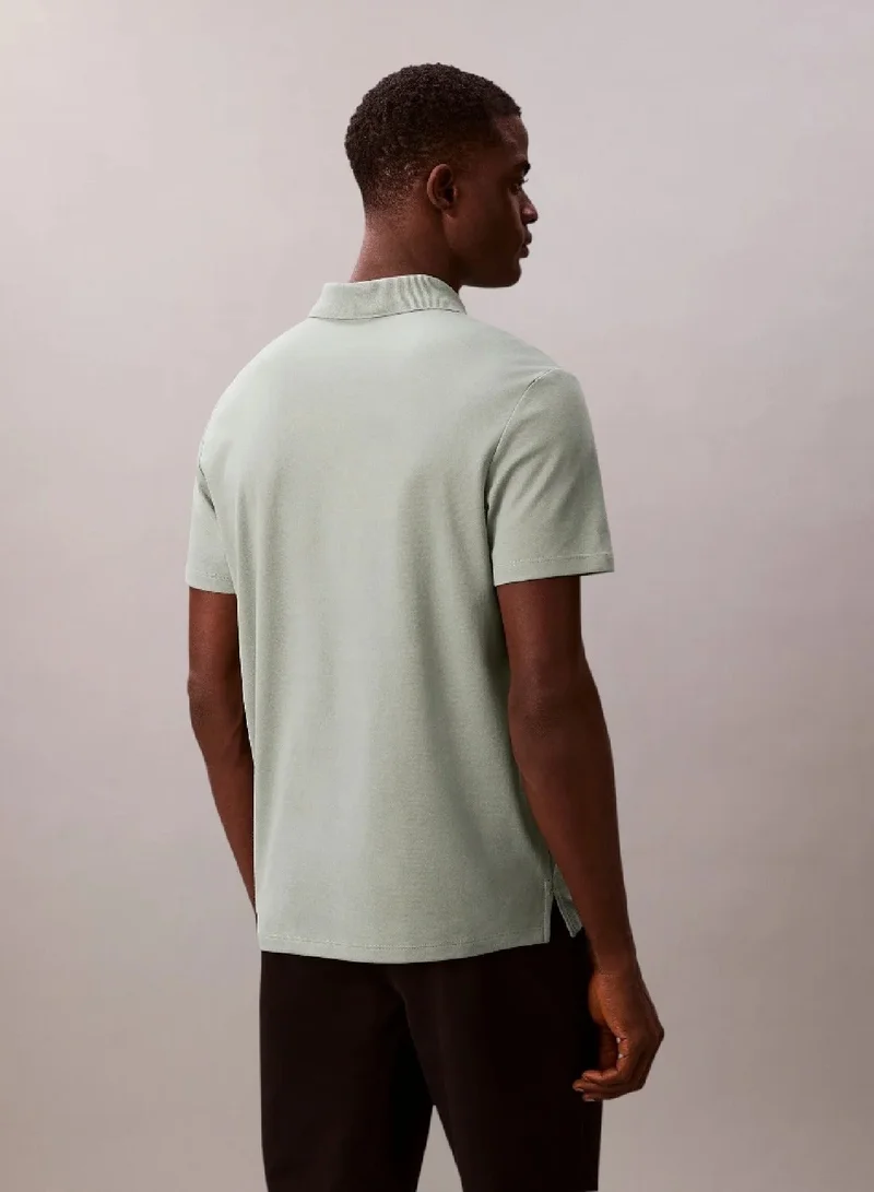CALVIN KLEIN  Interlock Knit Bird's Eye Polo for Men | Best Price UAE