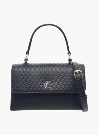 Women Monogram Embossed Satchel Bag with Button Closure - pzsku/Z2B119A8669DE2228B09EZ/45/_/1738077981/5e56d17f-7cd4-4d9a-ac3b-464e920dd400