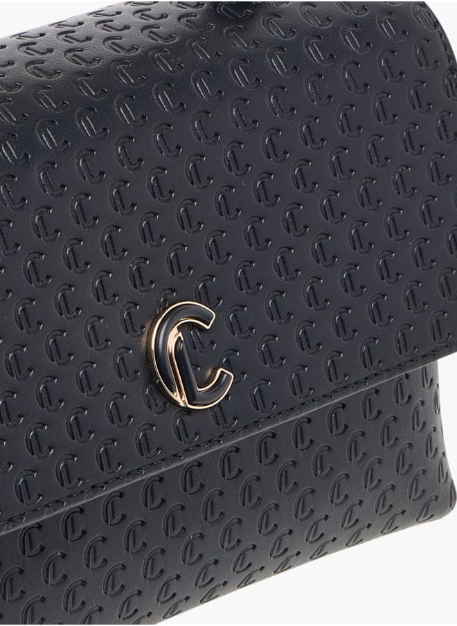 Le Confort Women Monogram Embossed Satchel Bag with Button Closure  - Image 4