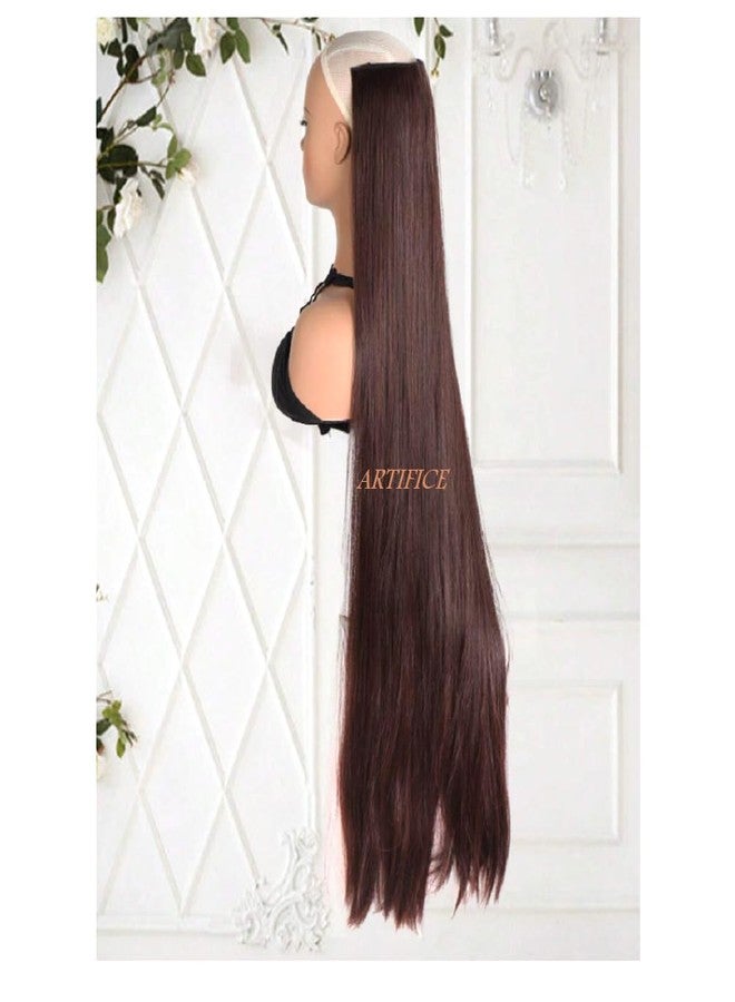 Artifice 5 Clip Straight Clip in Hair Extensions for Women Natural Soft Clip on Extensions Synthetic Thick Hairs for Any Event for Girls Hair Extension Ruby Fusion 36 inch - Image 2