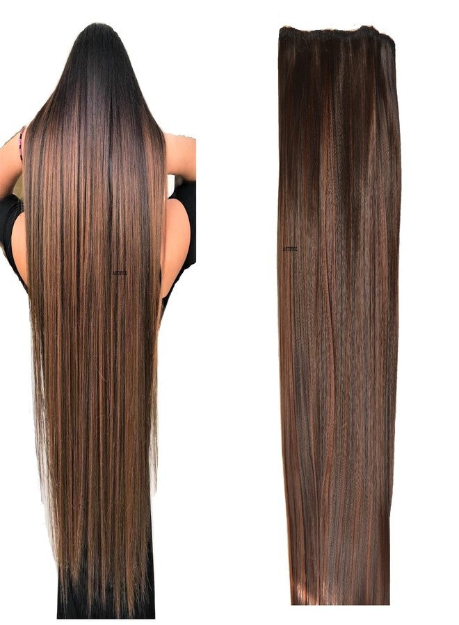 Artifice 5 Clip Straight Clip in Hair Extensions for Women Natural Soft Clip on Extensions Synthetic Thick Hairs for Any Event for Girls Hair Extension Ruby Fusion 36 inch - Image 5