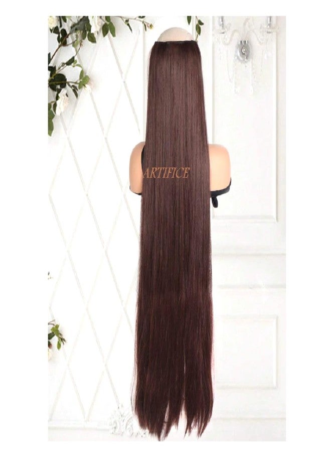 Artifice 5 Clip Straight Clip in Hair Extensions for Women Natural Soft Clip on Extensions Synthetic Thick Hairs for Any Event for Girls Hair Extension Ruby Fusion 36 inch - Image 1