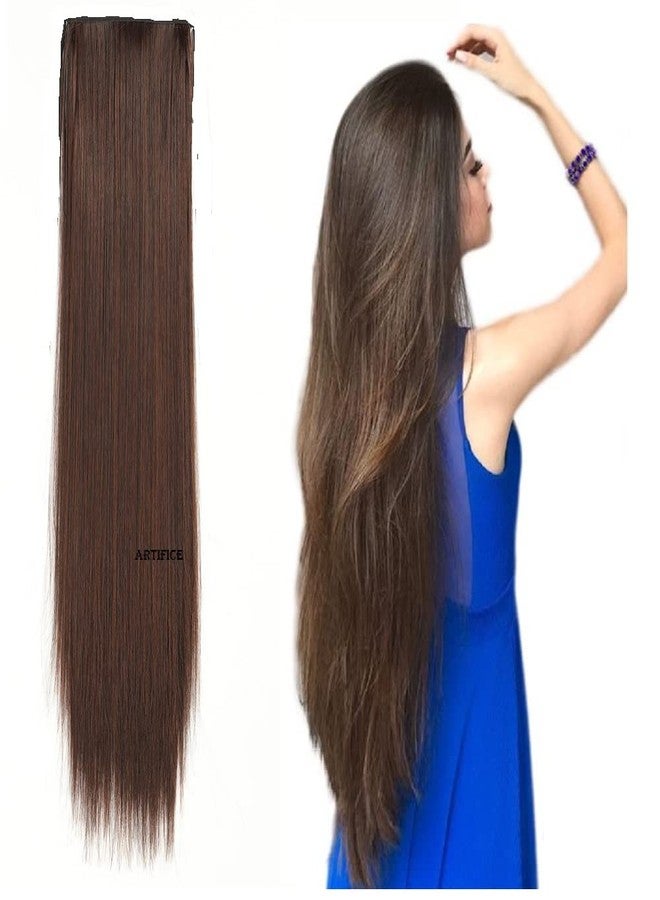 Artifice 5 Clip Straight Clip in Hair Extensions for Women Natural Soft Clip on Extensions Synthetic Thick Hairs for Any Event for Girls Hair Extension Ruby Fusion 36 inch - Image 3