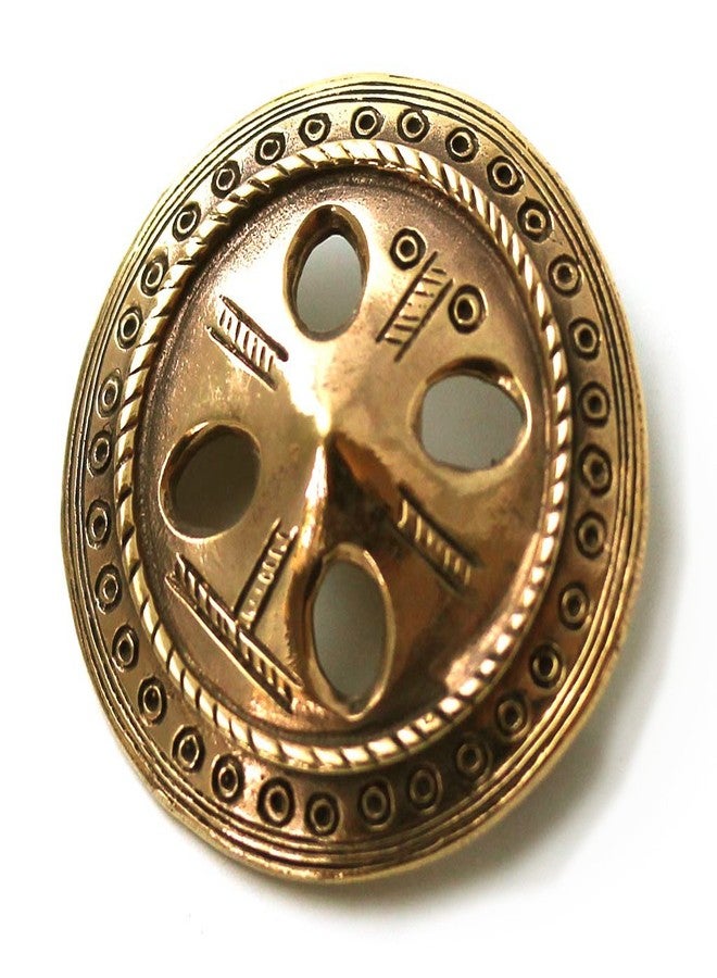 LynnAround Bronze Norse Nordic Viking Shield Celtic Vintage brooches Clothes Fasteners - Cloak Scarf Shawl Pin Jewelry - Image 1