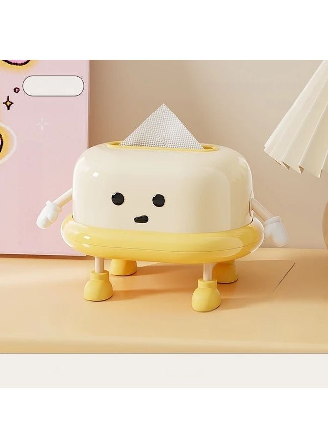 صندوق المناديل الأصفر الواقف سعة كبيرة رفع زنبركي للمنزل غرفة المعيشة المطبخ - Image 1