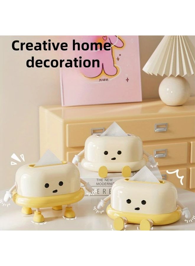 صندوق المناديل الأصفر الواقف سعة كبيرة رفع زنبركي للمنزل غرفة المعيشة المطبخ - Image 2