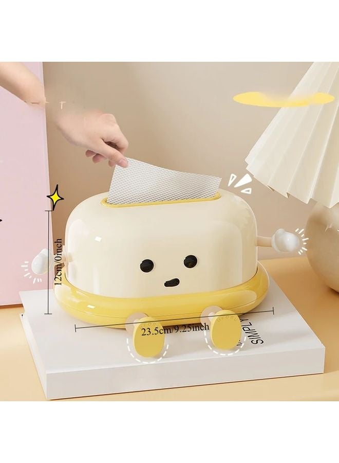 صندوق المناديل الأصفر الواقف سعة كبيرة رفع زنبركي للمنزل غرفة المعيشة المطبخ - Image 4