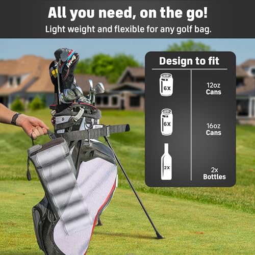 INTHEZONE Frostbox Golf Bag Cooler with Ice Pack | Insulated 6-Can Beer Sleeve | Stays Cold for Hours Discreet Hidden Design - Fits in Golf Bag - Black/Gray - Image 2
