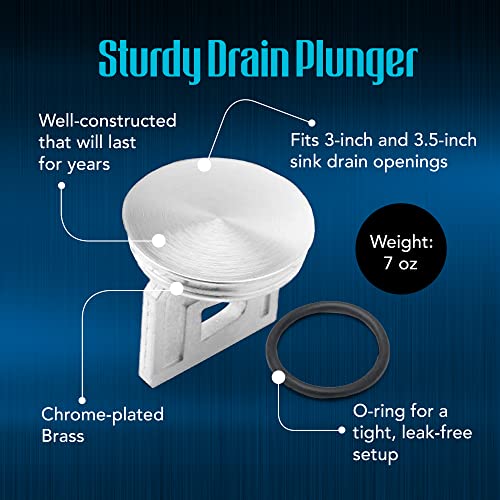 STEADYKLEEN - Twist Waste Drain Valve Plunger with O Ring, Valve Drain Stopper for 3-Tier Sink Twist Waste Drain, Must-Have Replacement Accessory for 3 Compartment Sink Repair. - Image 3