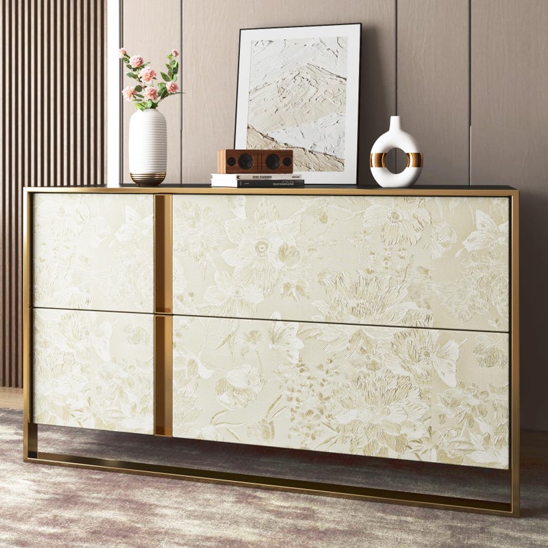 Wallink Vintage Silk Embossed Wallpaper Peel and Stick Beige Embossed Wallpaper Floral Textured 17.7"Ã—118" Beige Textured Wall Paper Waterproof Cream Floral Contact Paper for Drawers Cabinets Bedroom - Image 3