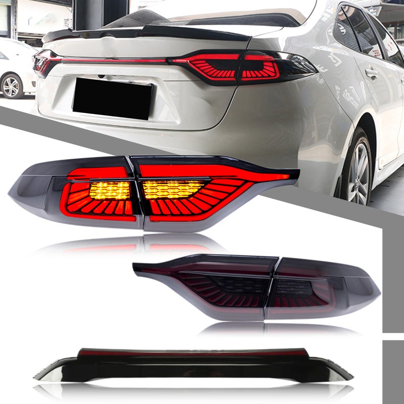 LED Tail Lights Assembly with Trunk Light Compatible with Toyota Corolla 20202024 Sedan Startup Animation Sequential Turn Signal Rear Lamps Accessory