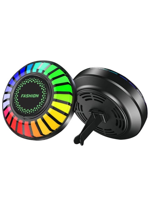 Car Rhythm Atomosphere Light, Car Diffuser Fragrance Lamp with Vent Clip and 5ml Essential Oil Tablet, 24 LED Lights 100 Modes App Remote Control Multicolor RGB Change