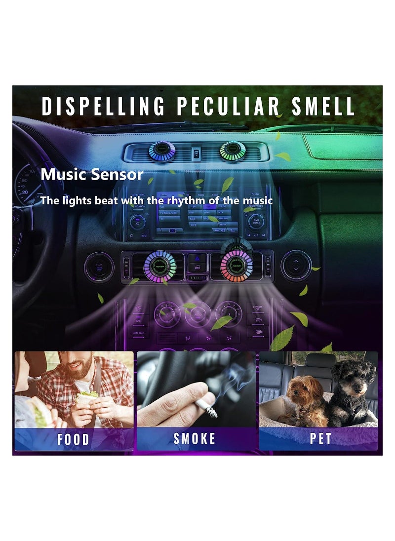 Generic - Car Rhythm Atomosphere Light, Car Diffuser Fragrance Lamp with Vent Clip and 5ml Essential Oil Tablet, 24 LED Lights 100 Modes App Remote Control Multicolor RGB Change - Image 1