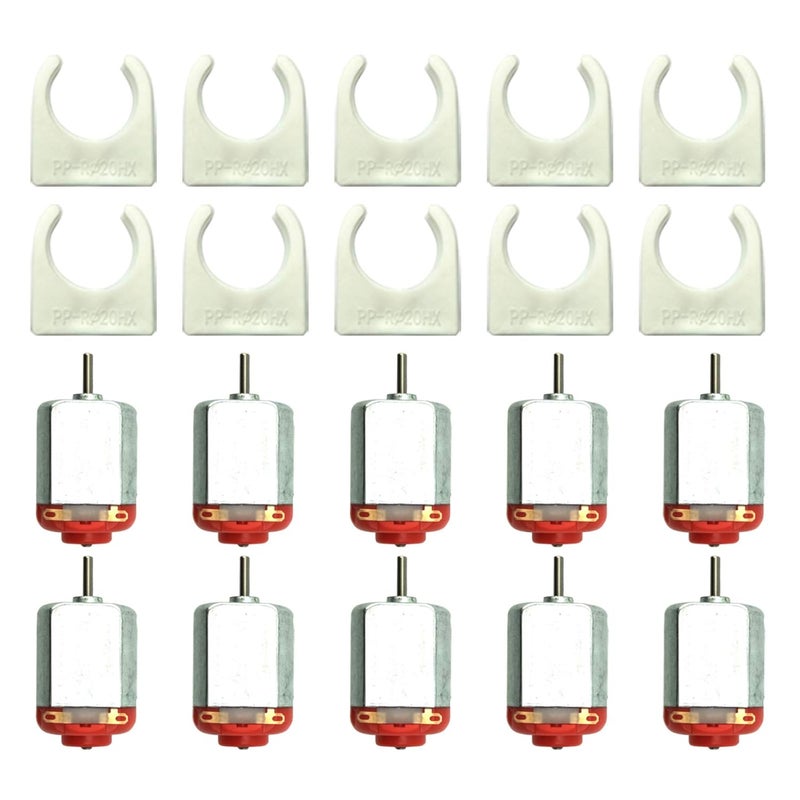 EUDAX 10pcs Micro 130 DC Motor Strong Magnetic Brushed Electric DC 3V -12V 25000 RPM Cars Toys Electric Motor, High Speed Torque DIY Remote Control Toy Car Hobby Motor, Metal Car Engine Motor Kit for Toys - Image 1