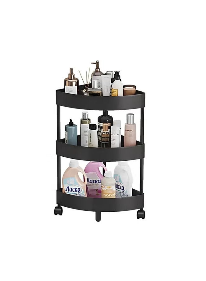 BLOOMING TIME 3-Tier Corner Storage Shelf,Kitchen Triangle Storage Rack with Wheels  - Image 5