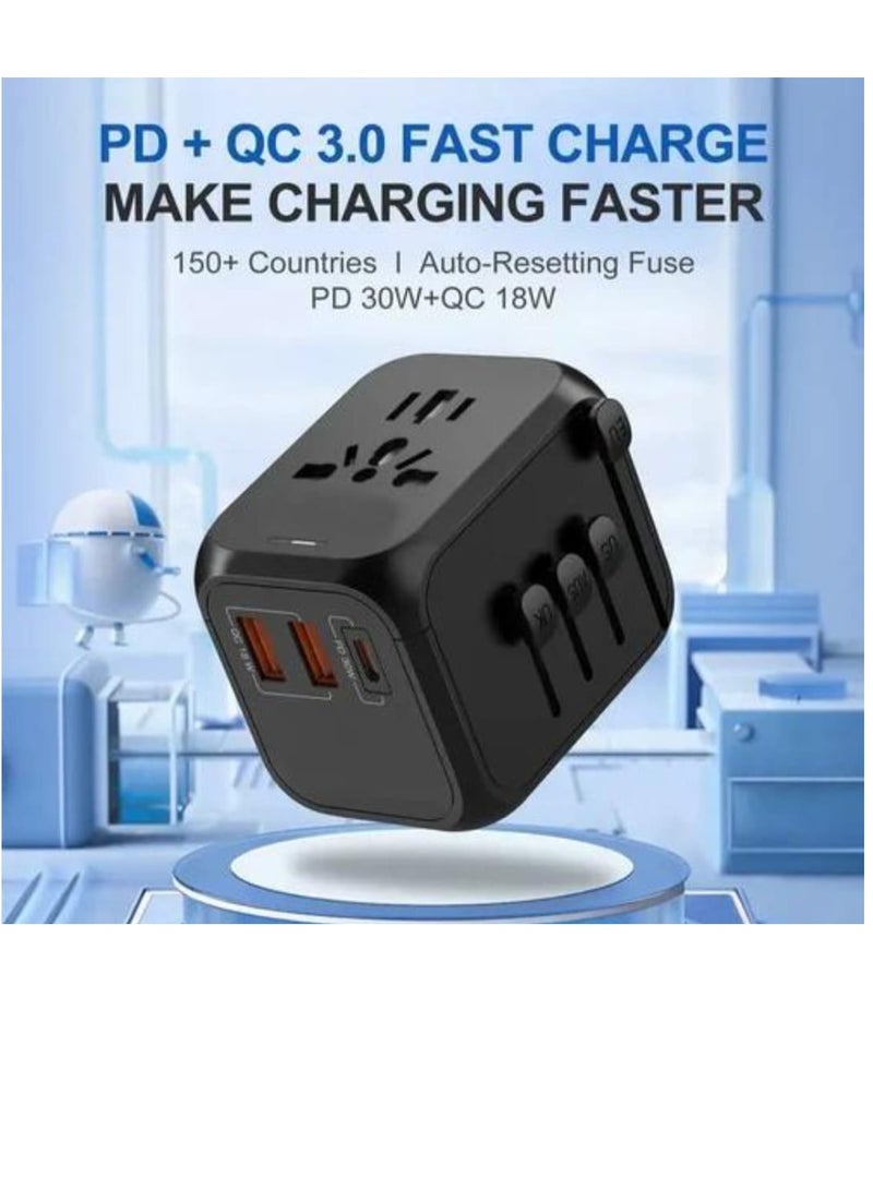 جو-ديز GD-B613 محول طاقة للسفر لشحن الهاتف المحمول والكمبيوتر اللوحي شاحن سريع PD 20 وات واثنين منفذ USB بقدرة 18 وات - Image 4