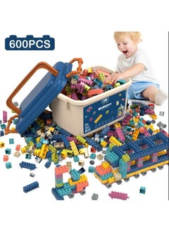 Arabest 600 Piece Building Bricks Set- 10 Classic Colors, Bulk Building Blocks Play Set, Generic Brick Building Parts, for Boys and Girls, with Storage Box  - Image 1