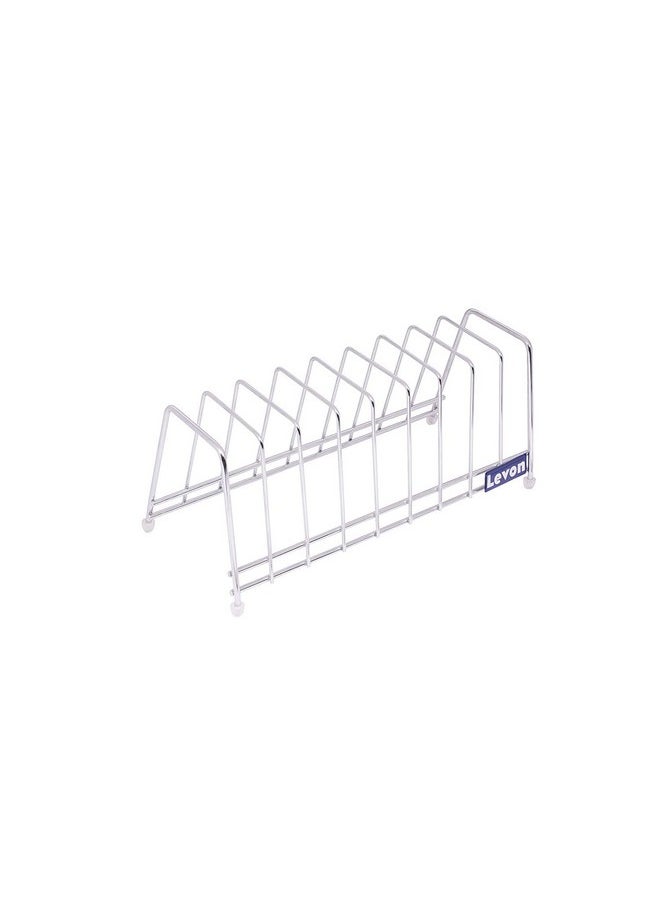 Life Time LIFE TIME Multipurpose Chrome Plated Stainless Steel Dish thali Plate Rack Holder Stand for Kitchen Utensil Rack, Pot lid Holder (9 Sections Plate Rack)  - Image 2