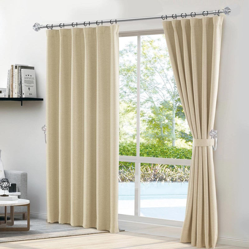 USFOOK 2 Pack Curtain Holdbacks, USFOOK Silver Decorative Window Drapery Tiebacks (2 Pack/1 Pair), Curtain Tie Back Hooks for Wall with Translucent Finials (3.95" L x 3.4" W) - Image 2