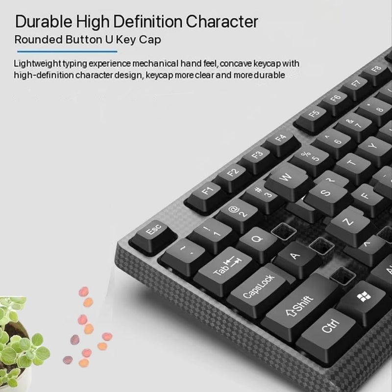 Guiheng Wired Computer Keyboard, Plug Play USB, Large Number Pad, LED Indicatorsï¼ŒErgonomic, Foldable Stands,Anti-Wear Letters Full Size Keyboard,for Windows Mac PC Laptop-Black - Image 4