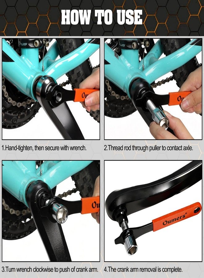 Oumers Bike Crank Extractor/Arm Remover and Bottom Bracket Remover with 16mm Spanner/Wrench. Professional Bicycle Repair Tool Kit - Image 5