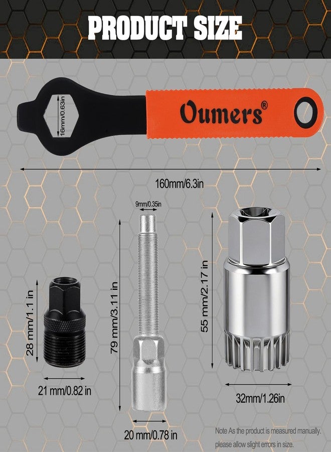 Oumers Bike Crank Extractor/Arm Remover and Bottom Bracket Remover with 16mm Spanner/Wrench. Professional Bicycle Repair Tool Kit - Image 3