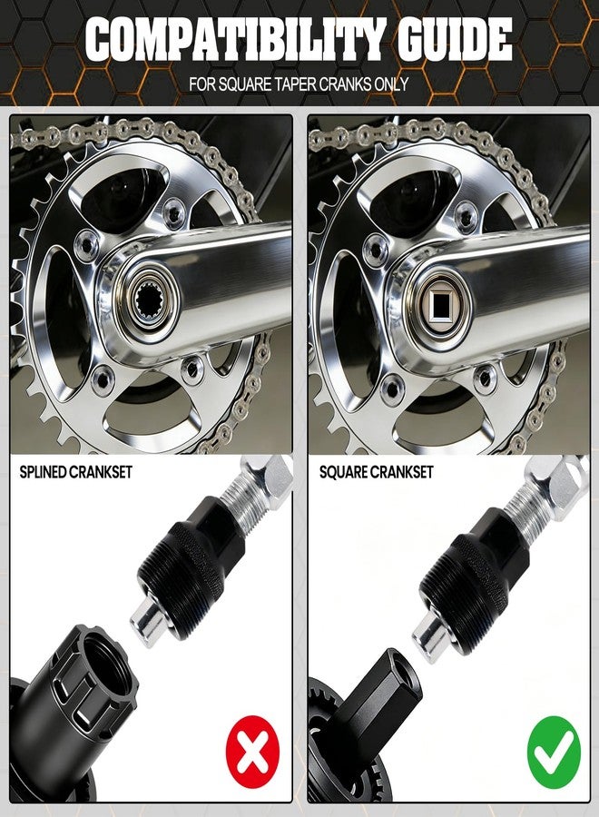 Oumers Bike Crank Extractor/Arm Remover and Bottom Bracket Remover with 16mm Spanner/Wrench. Professional Bicycle Repair Tool Kit - Image 4