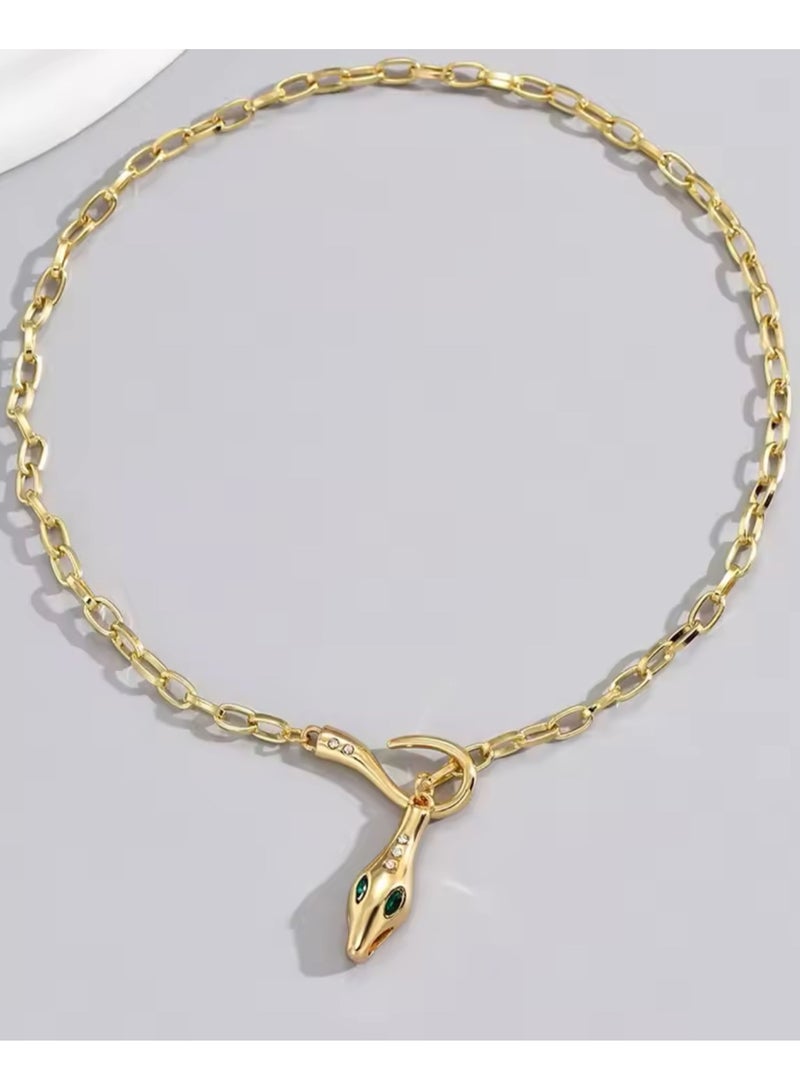 إيكوال سلسال نسائي أنيق من الاستانلس ستيل مطلي باللون الذهبي - Image 3